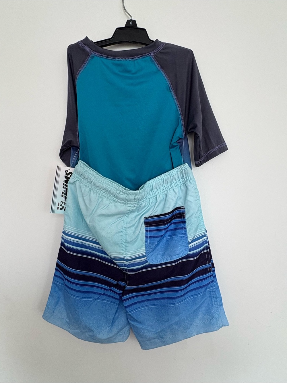 Boys Blue Wave Rash Guard Set - Blue - Picture 2 of 2